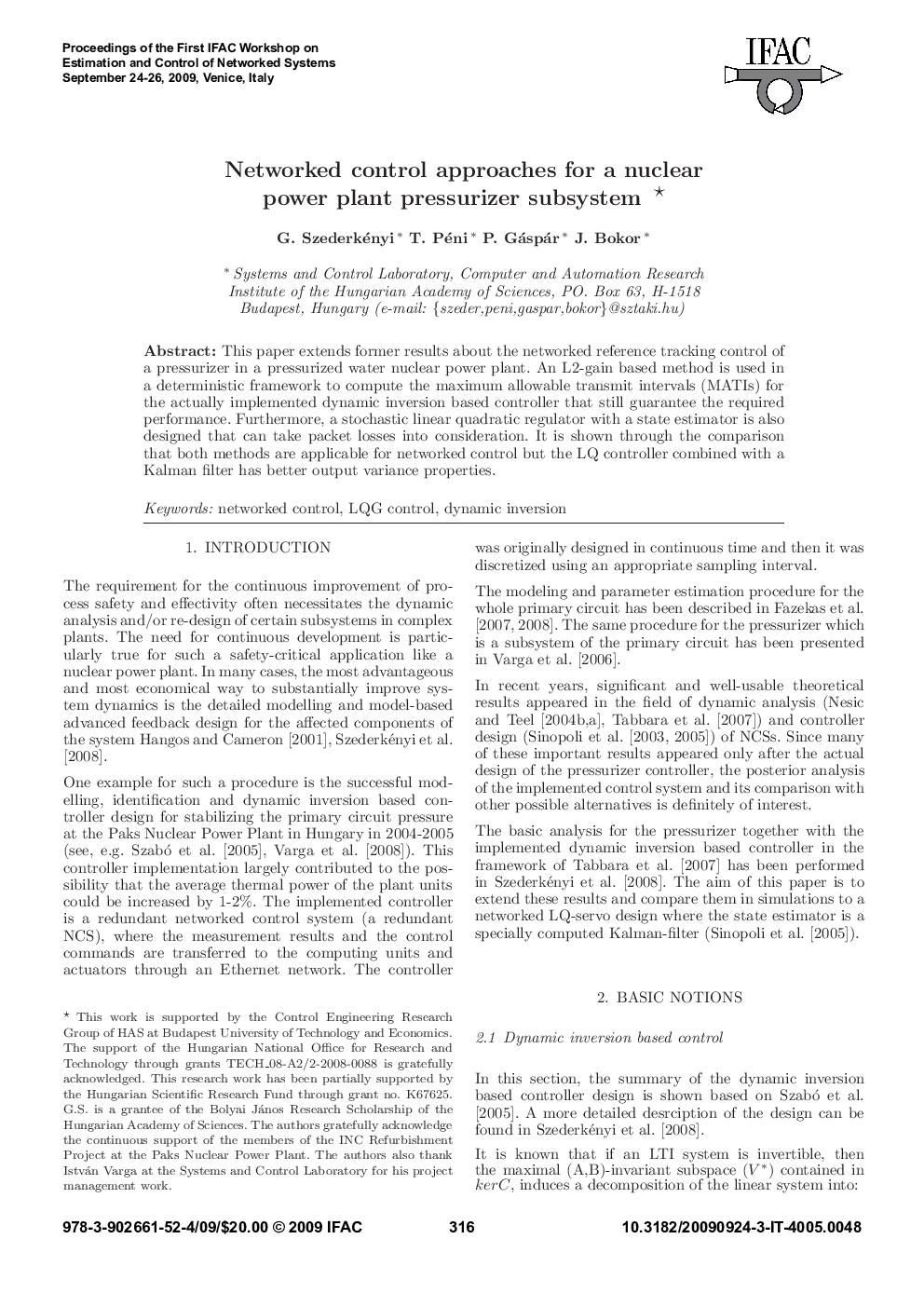 Networked control approaches for a nuclear power plant pressurizer subsystem* 