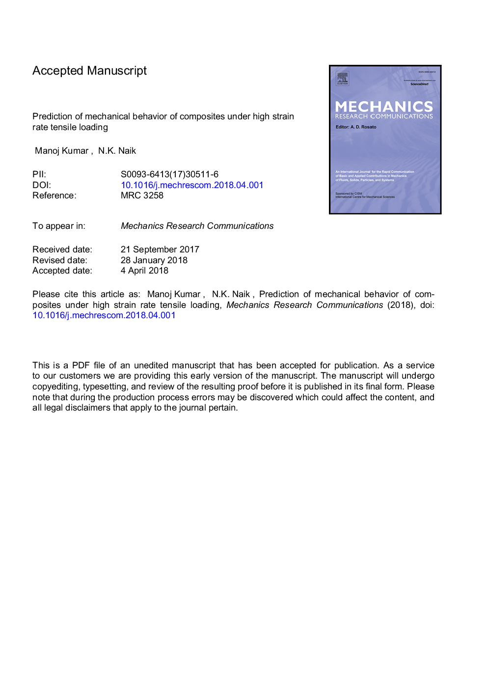 Prediction of mechanical behavior of composites under high strain rate tensile loading