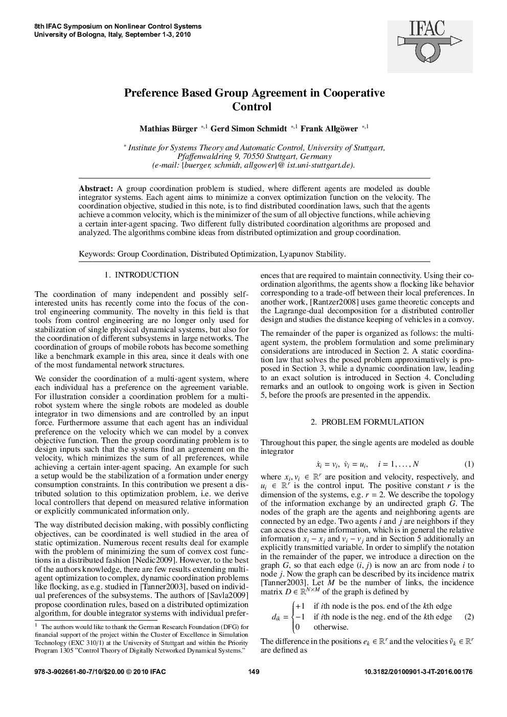 Preference Based Group Agreement in Cooperative Control