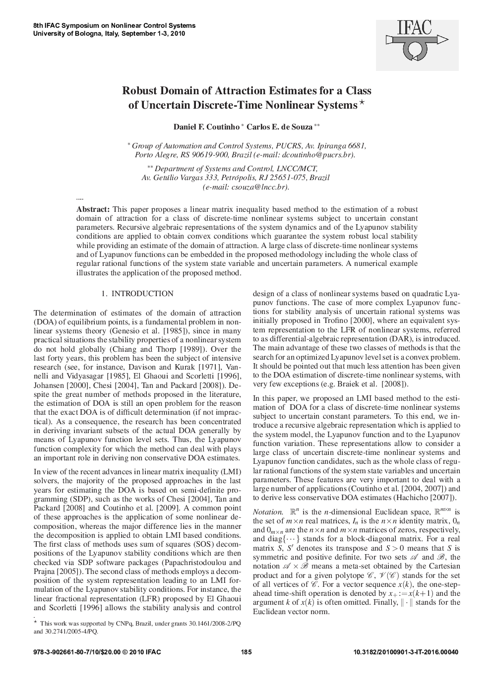 Robust Domain of Attraction Estimates for a Class of Uncertain Discrete-Time Nonlinear Systems*