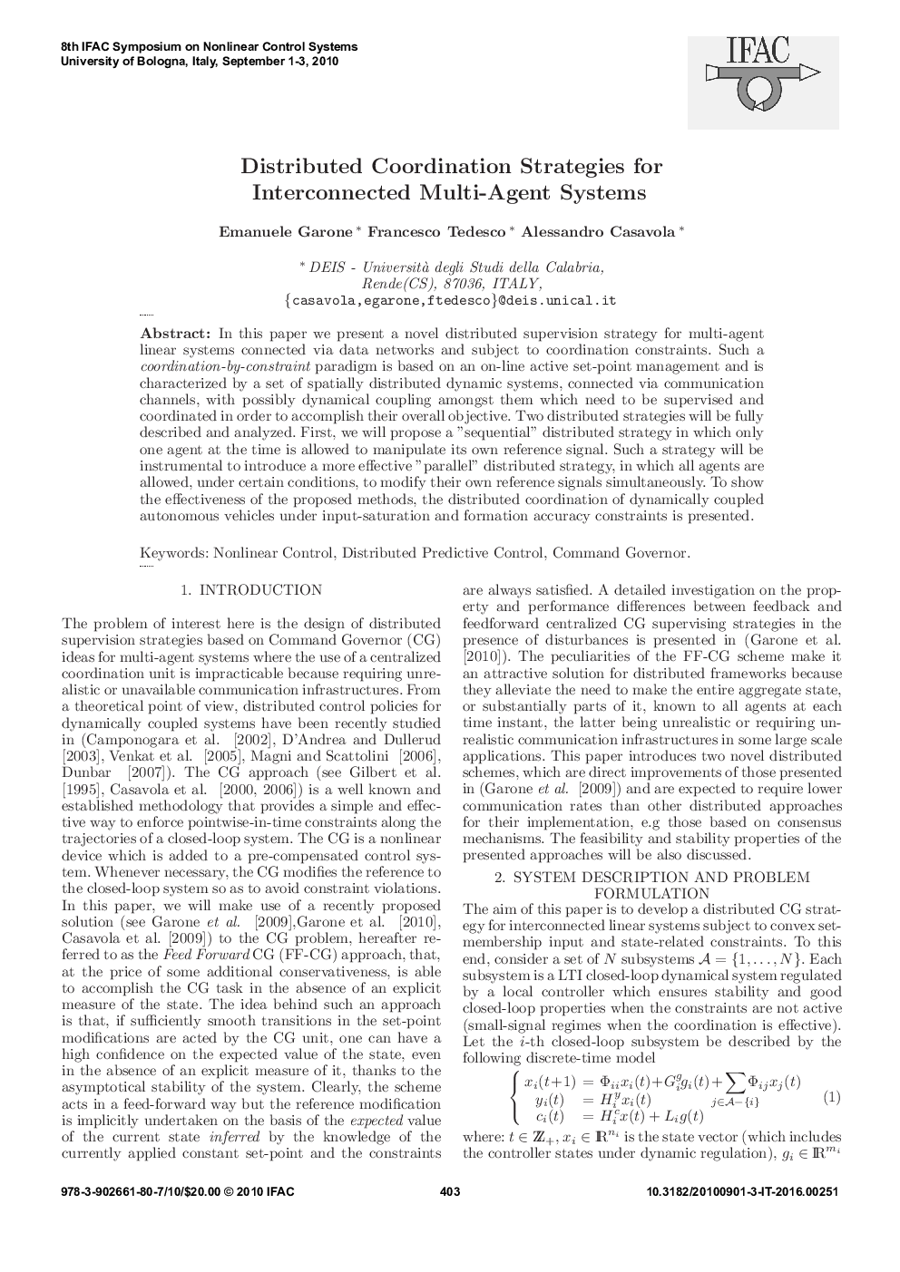 Distributed Coordination Strategies for Interconnected Multi-Agent Systems