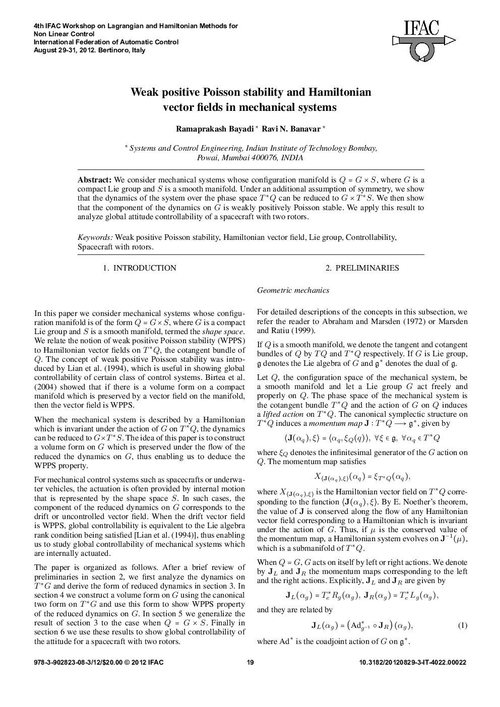 Weak positive Poisson stability and Hamiltonian vector fields in mechanical systems