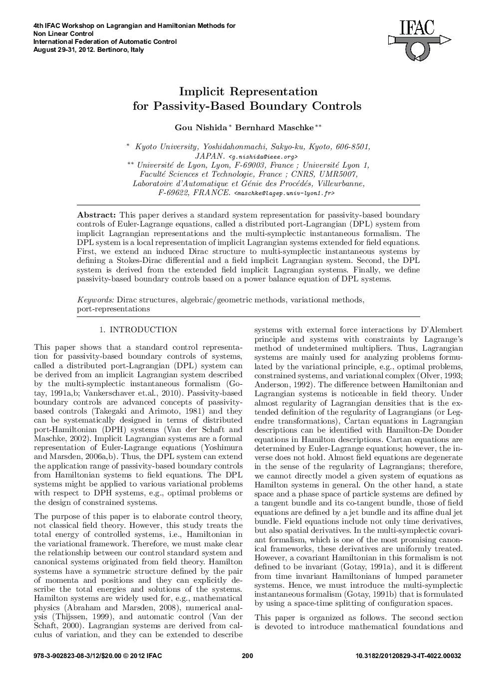 Implicit Representation for Passivity-Based Boundary Controls