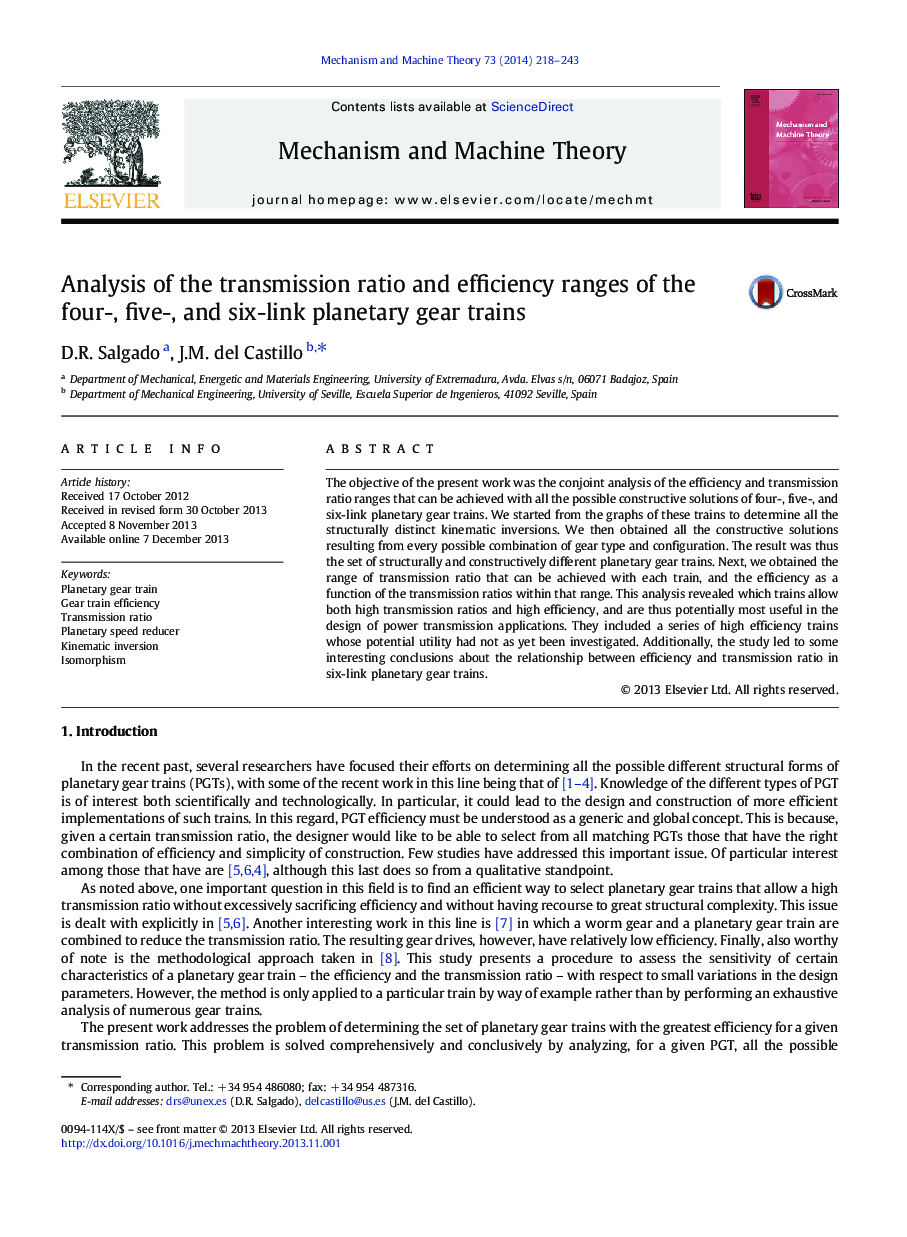Analysis of the transmission ratio and efficiency ranges of the four-, five-, and six-link planetary gear trains