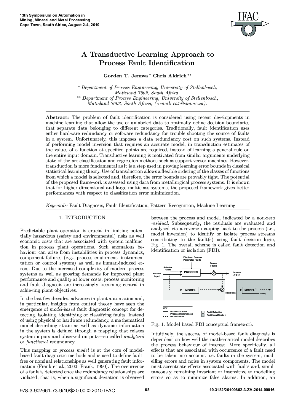 A Transductive Learning Approach to Process Fault Identification