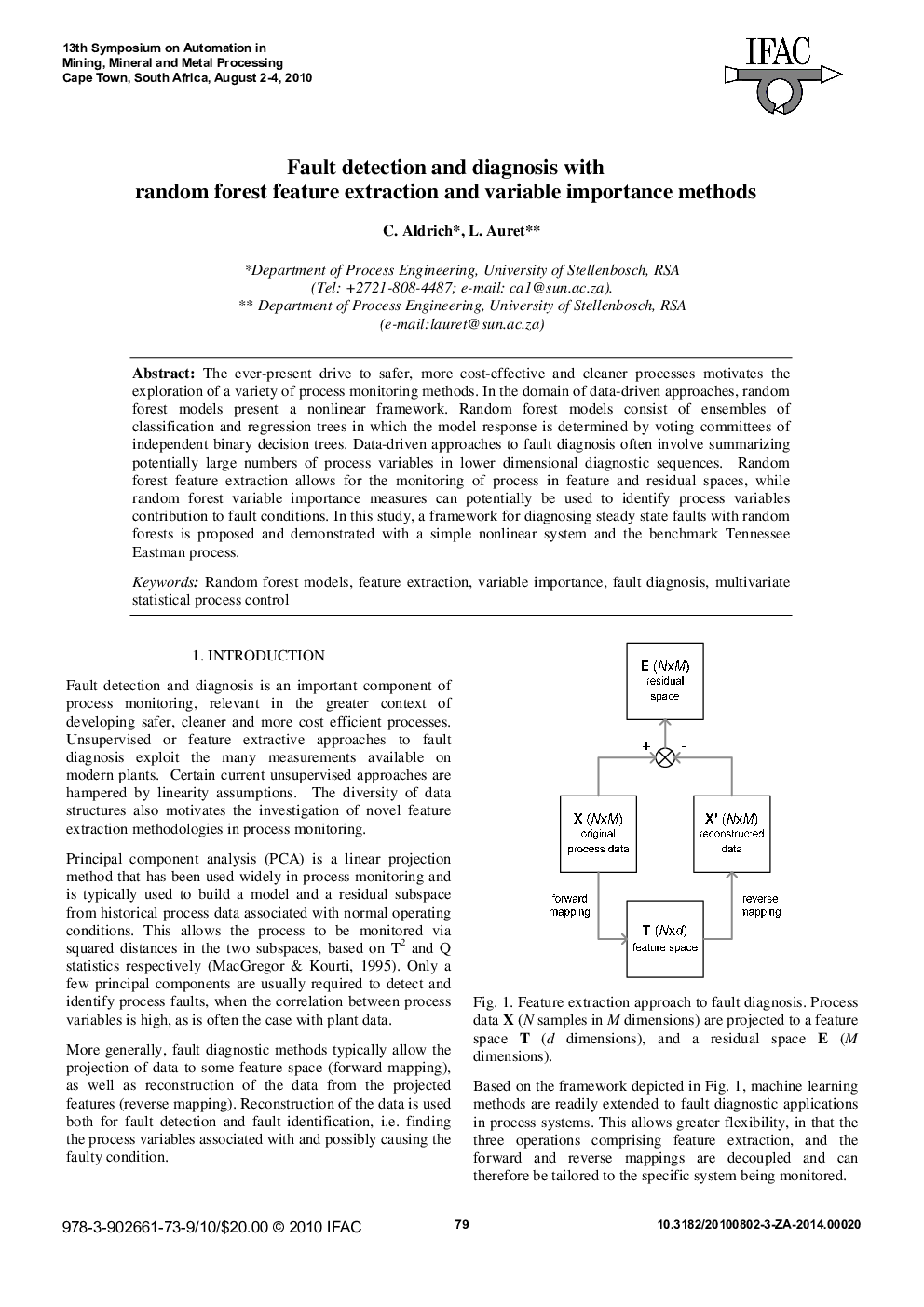 Fault detection and diagnosis with random forest feature extraction and variable importance methods
