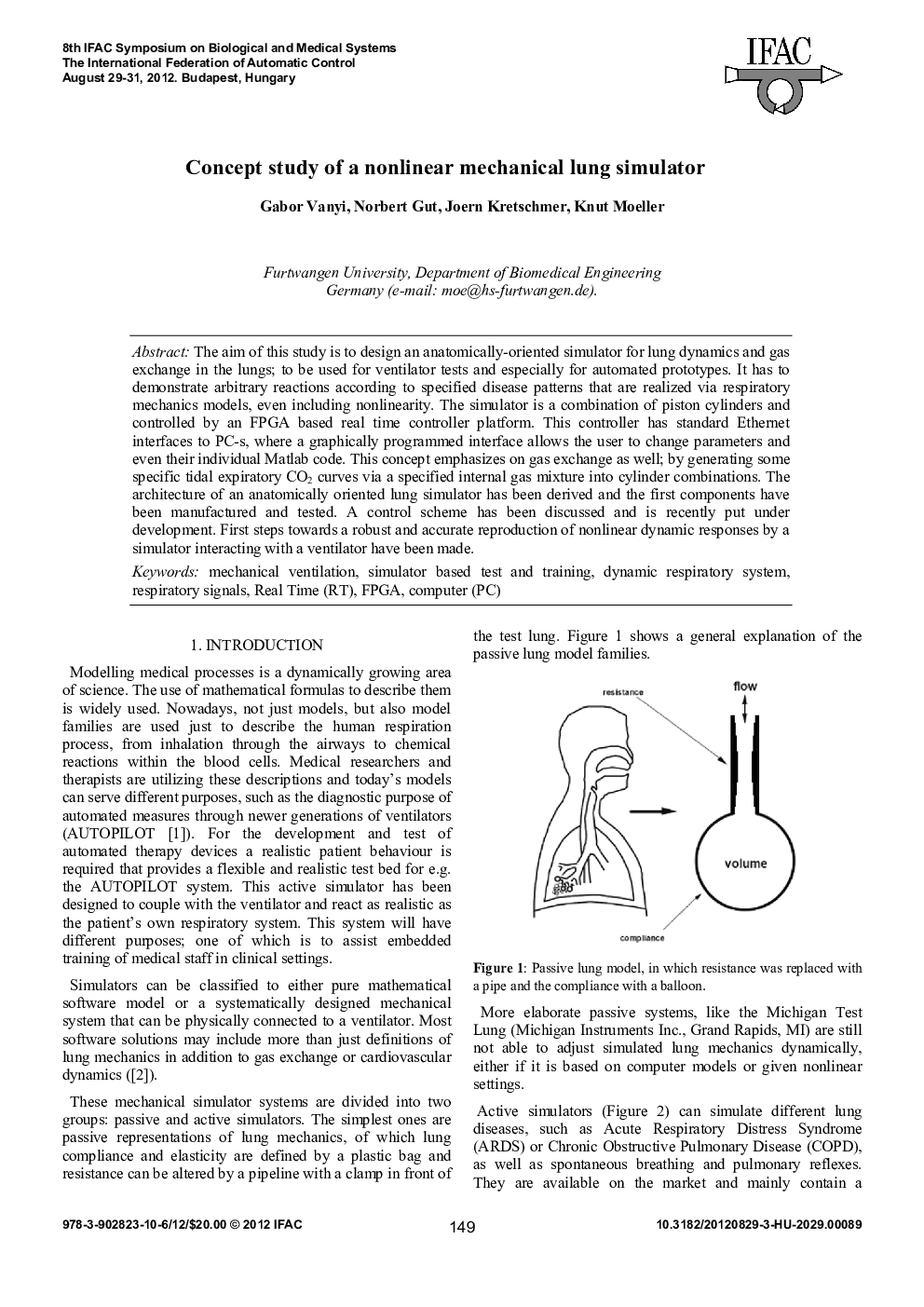 Concept study of a nonlinear mechanical lung simulator