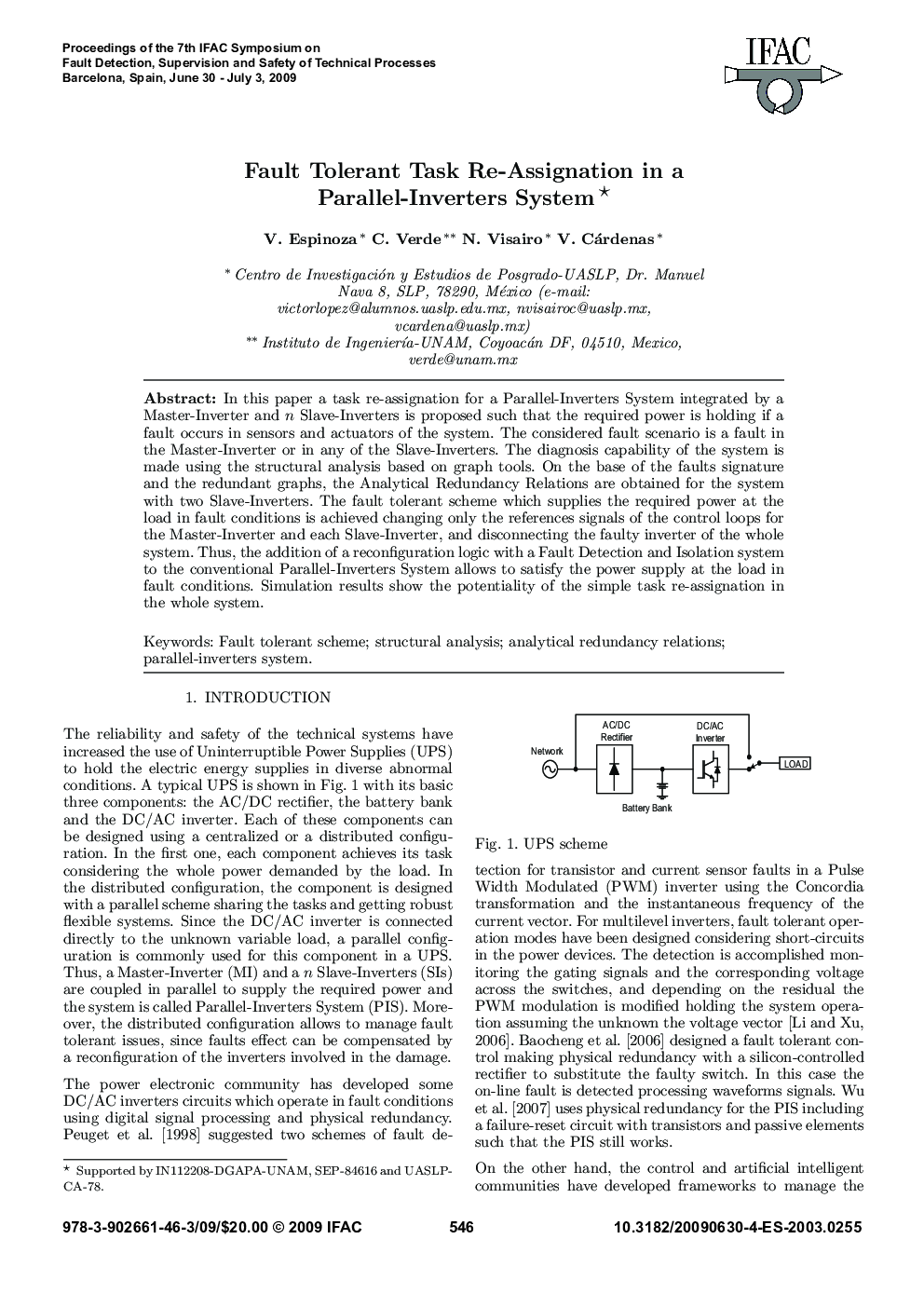 عکس صفحه اول مقاله: Fault Tolerant Task Re-Assignation in a Parallel-Inverters System Fault Tolerant Task Re-Assignation in a Parallel-Inverters System