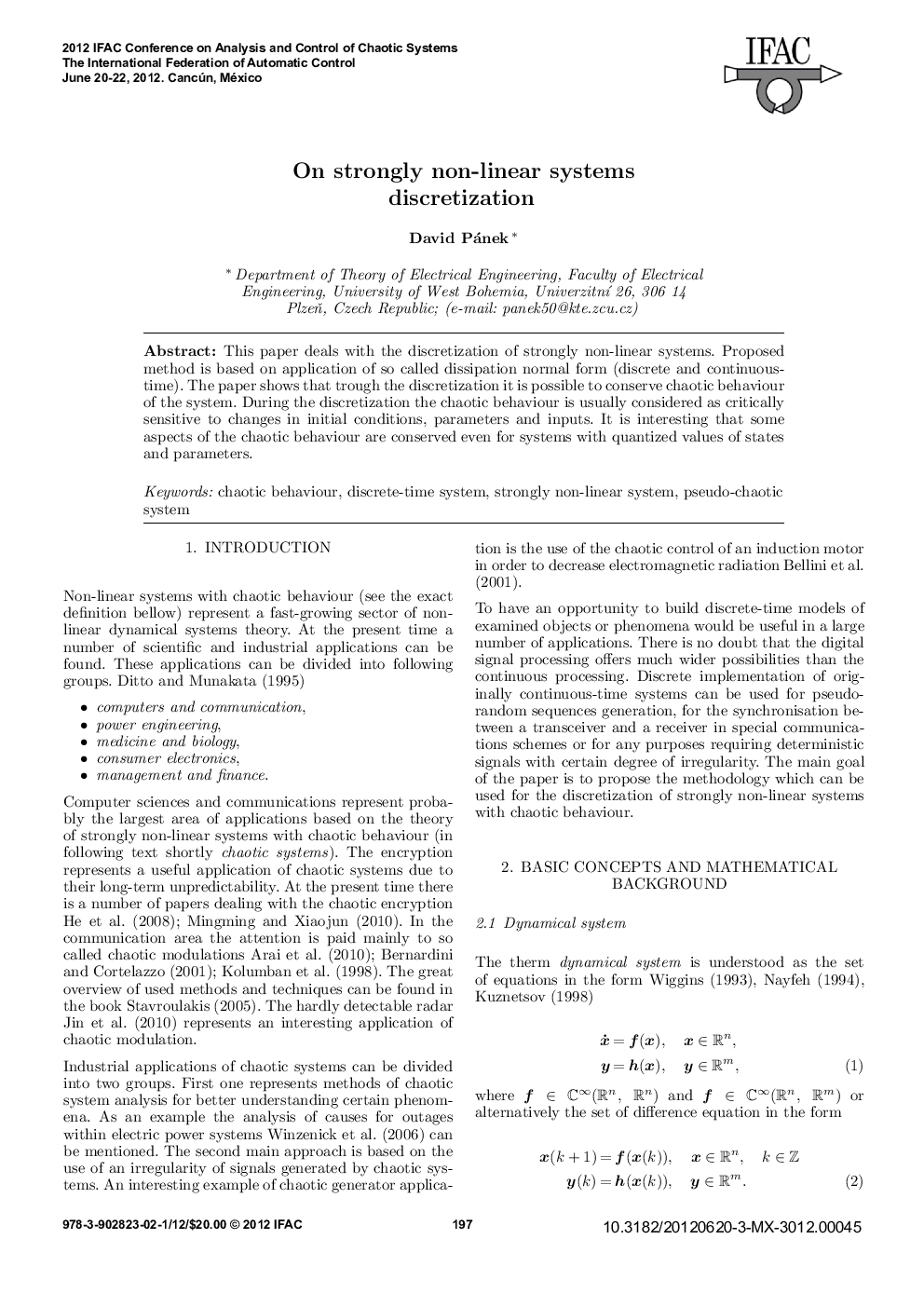 عکس صفحه اول مقاله: On strongly non-linear systems discretization On strongly non-linear systems discretization