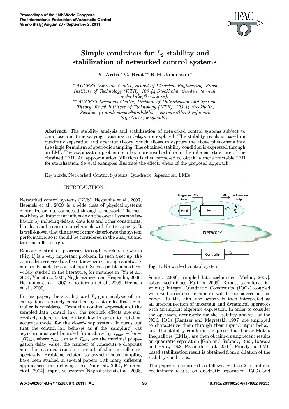 Simple conditions for L2 stability and stabilization of networked control systems