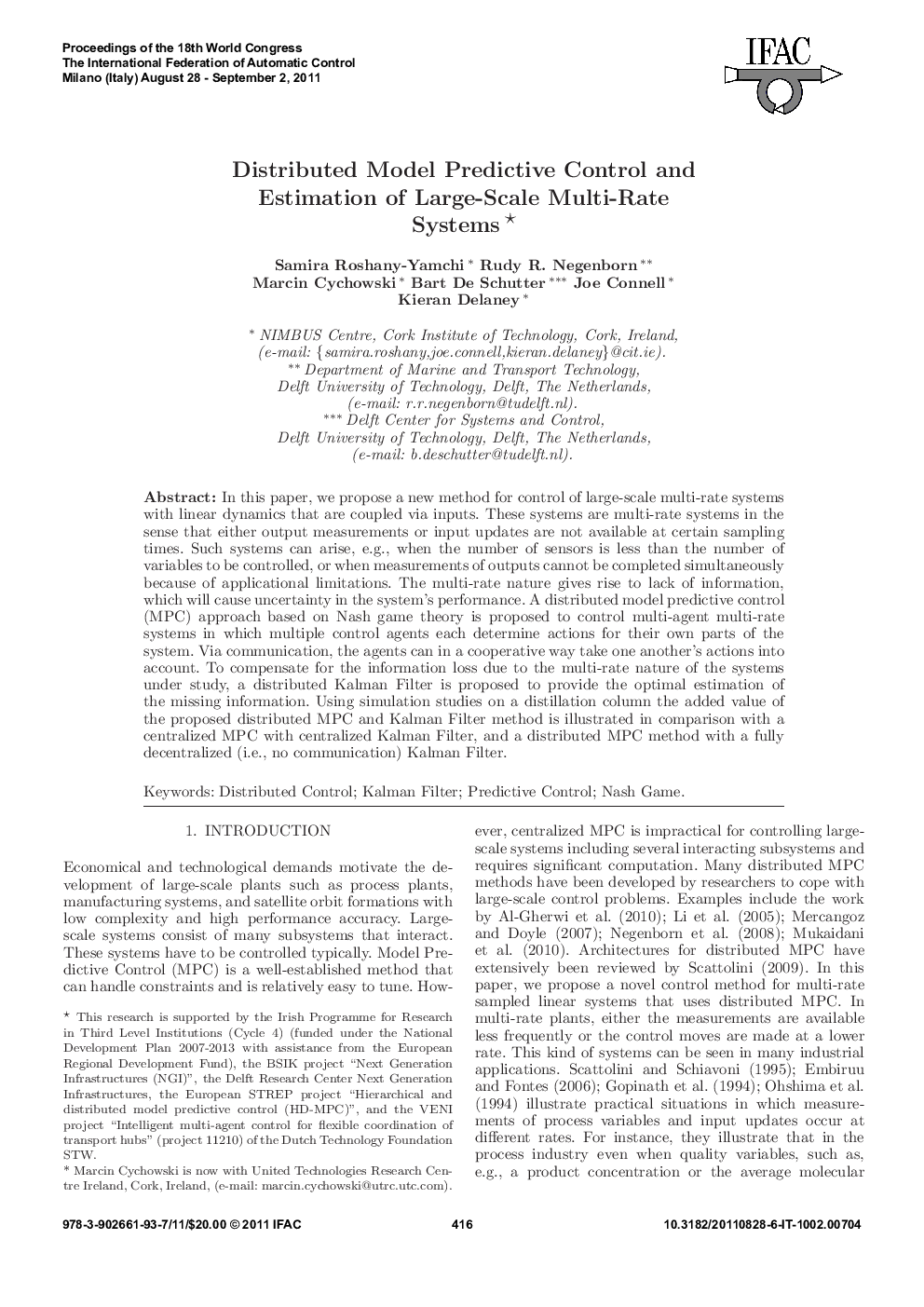 Distributed Model Predictive Control and Estimation of Large-Scale Multi-Rate Systems