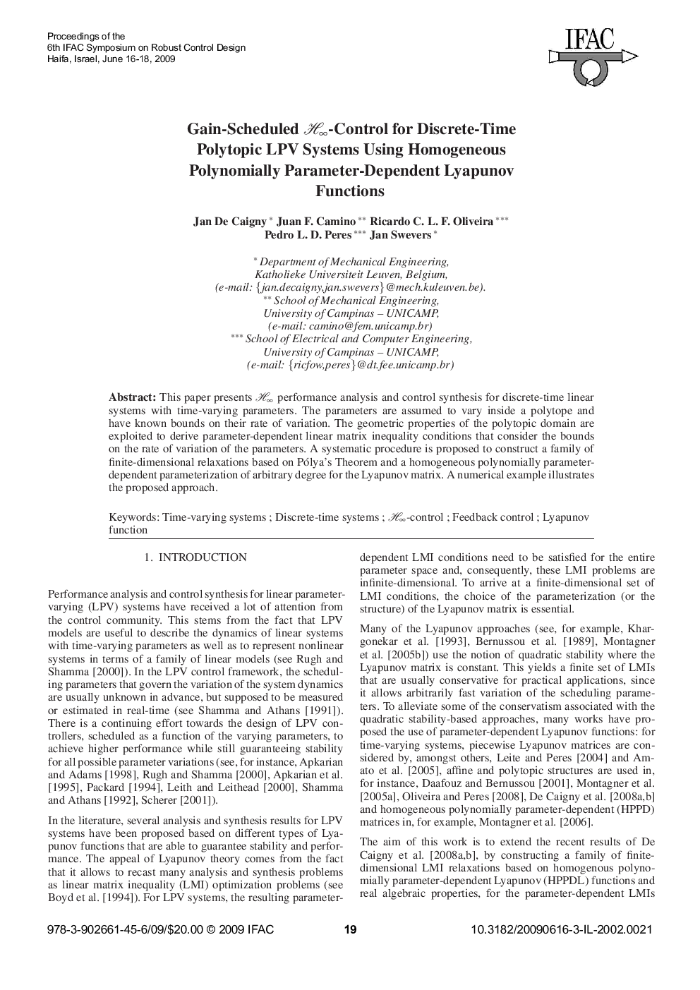 Gain-Scheduled H∞-Control for Discrete-Time Polytopic LPV Systems Using Homogeneous Polynomially Parameter-Dependent Lyapunov Functions