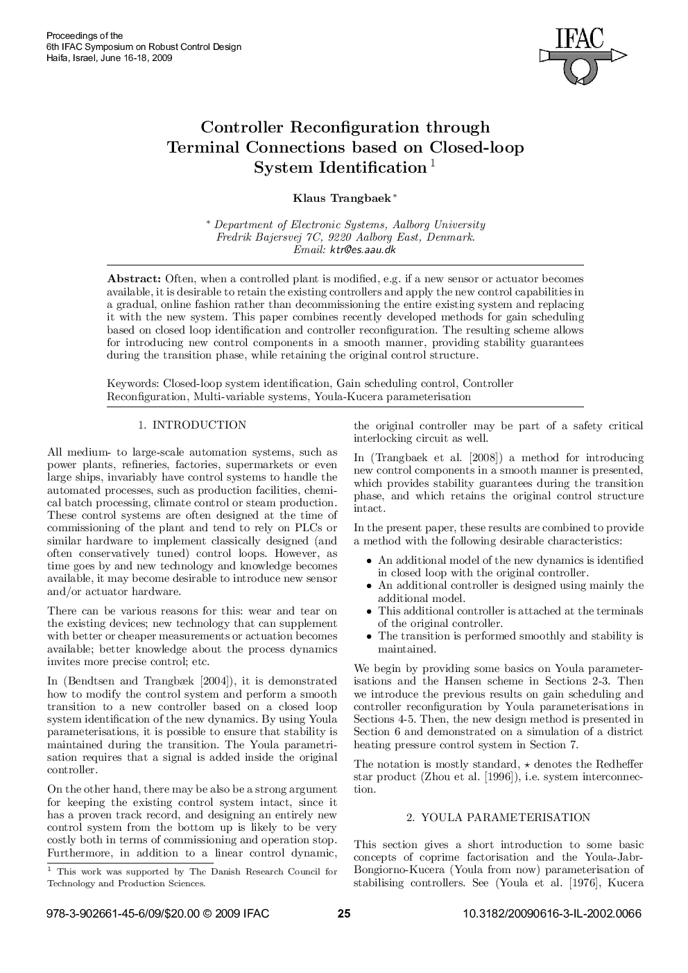 Controller Reconfiguration through Terminal Connections based on Closed-loop System Identification1