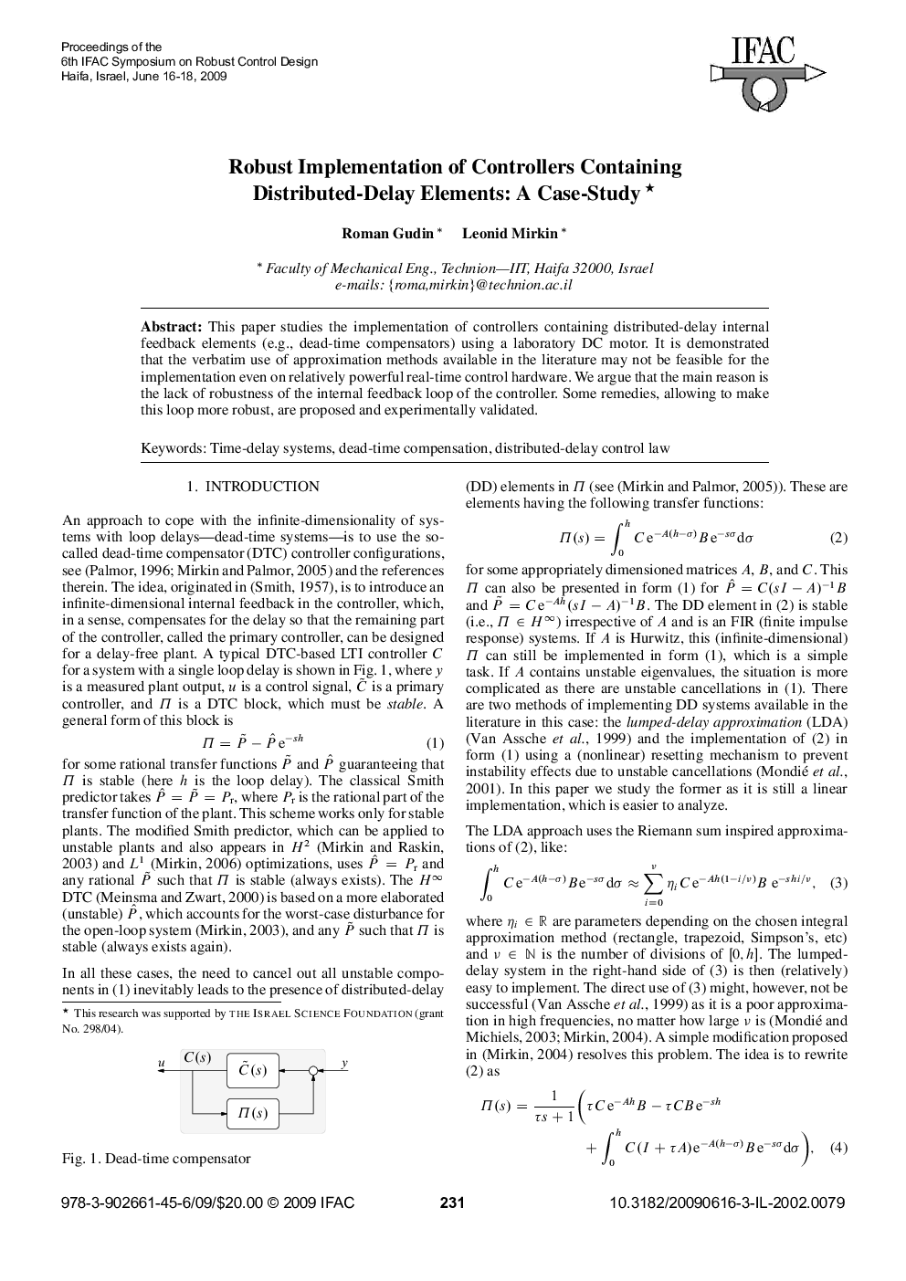 Robust Implementation of Controllers Containing Distributed-Delay Elements: A Case-Study 