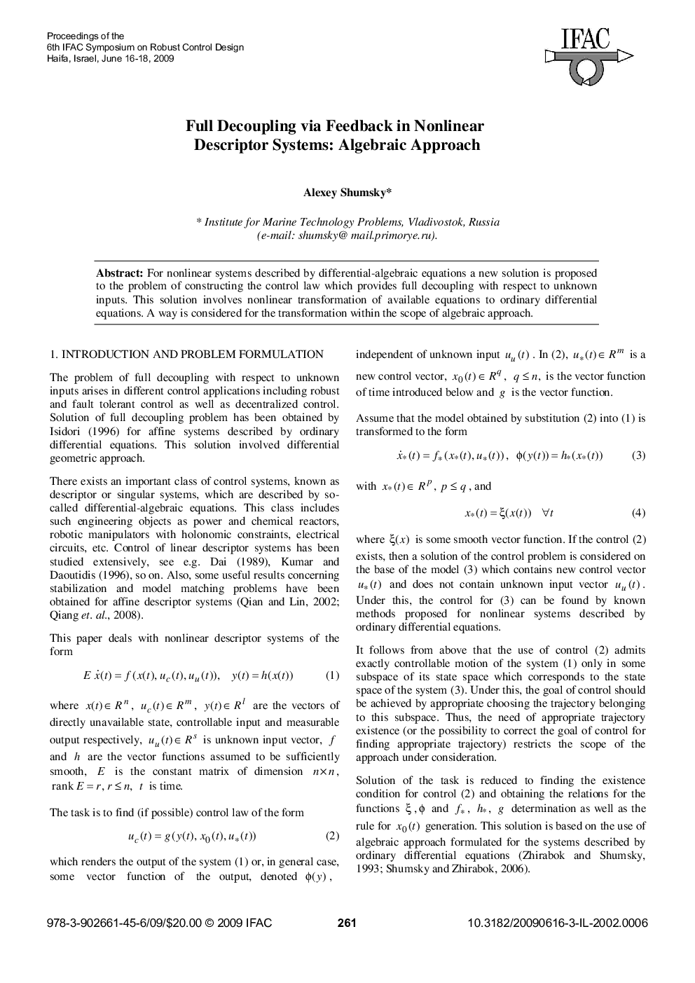 Full Decoupling via Feedback in Nonlinear Descriptor Systems: Algebraic Approach