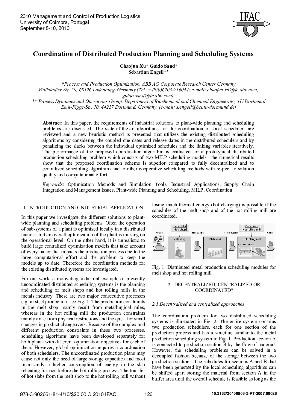 Coordination of Distributed Production Planning and Scheduling Systems