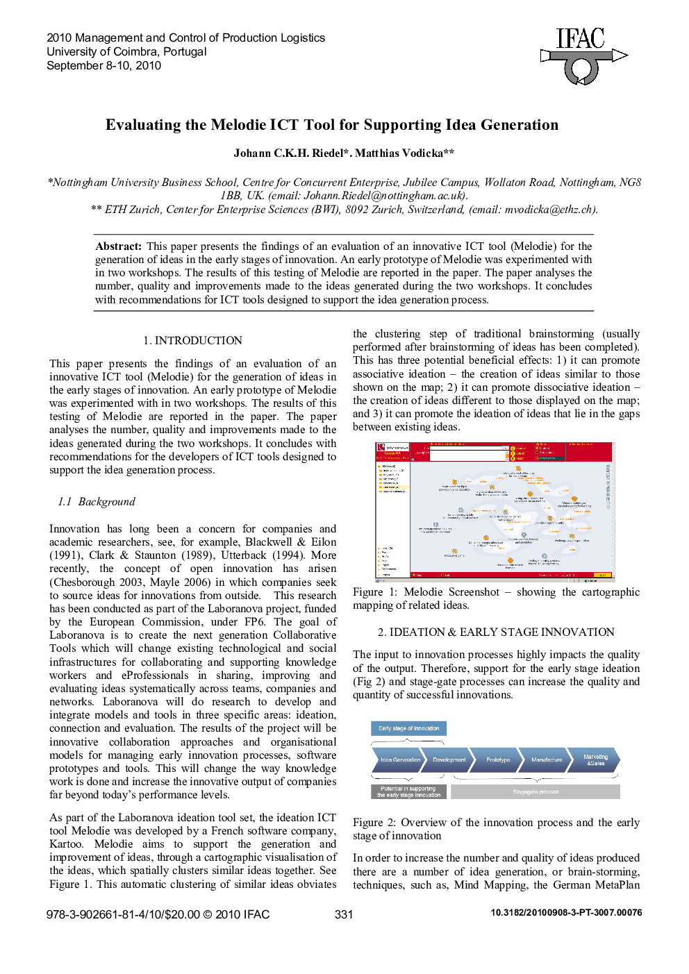Evaluating the Melodie ICT Tool for Supporting Idea Generation
