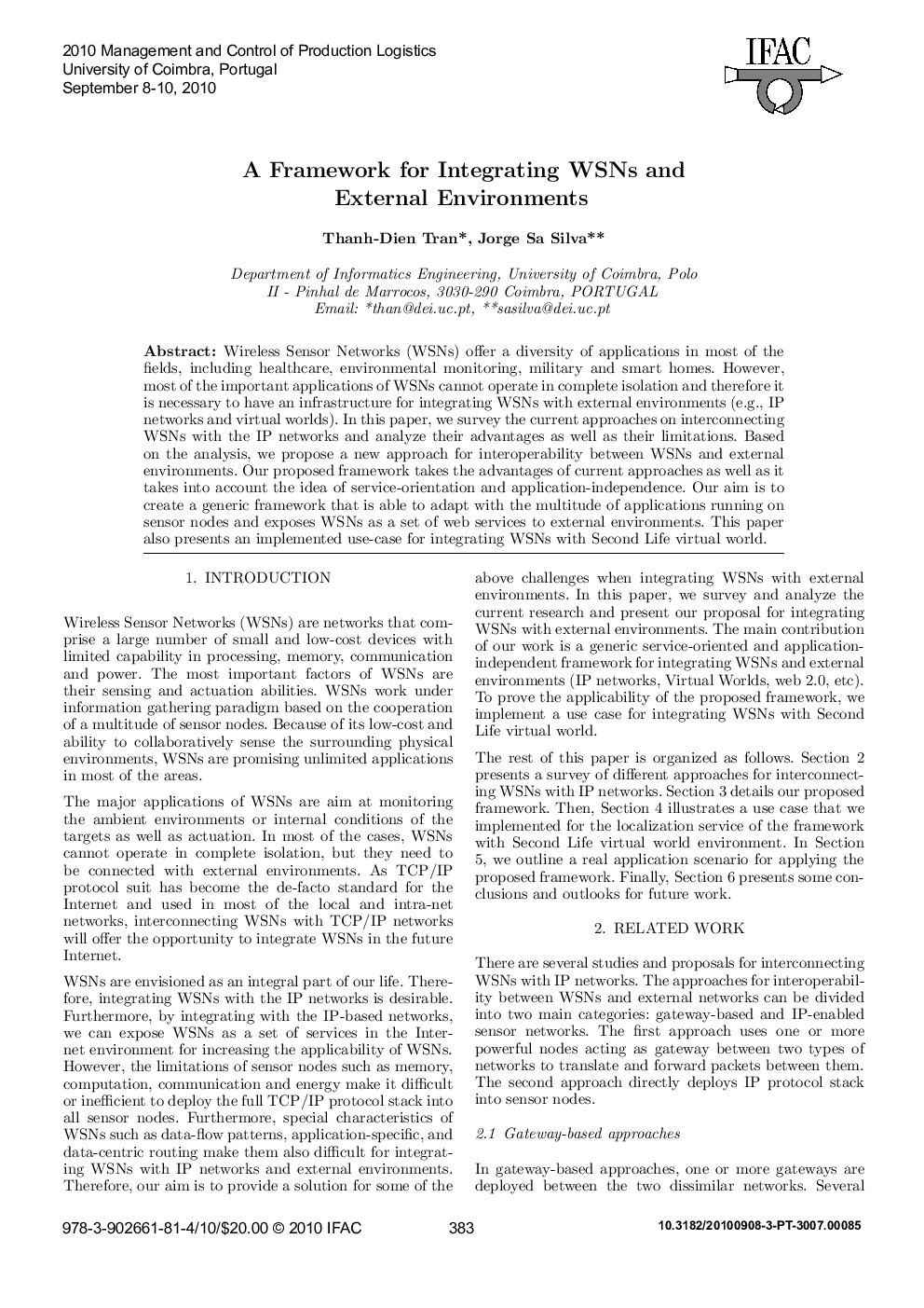 A Framework for Integrating WSNs and External Environments