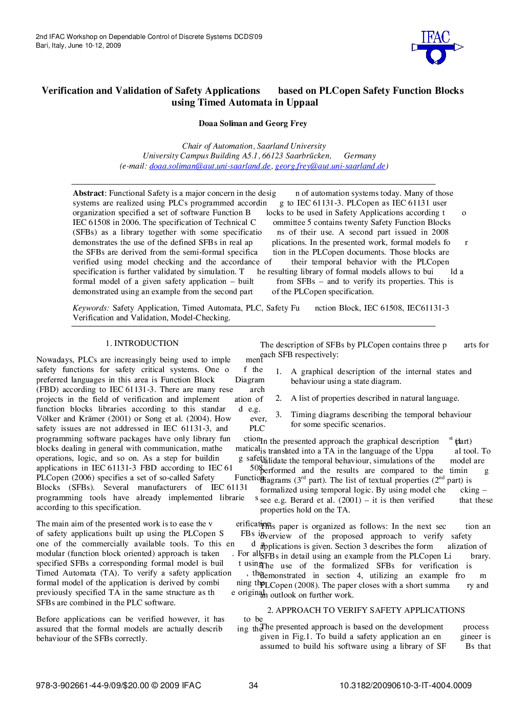 Verification and Validation of Safety Applications based on PLCopen Safety Function Blocks using Timed Automata in Uppaal