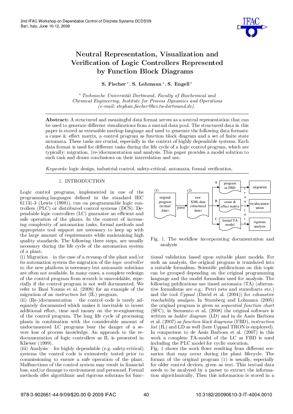 Neutral Representation, Visualization and Verification of Logic Controllers Represented by Function Block Diagrams