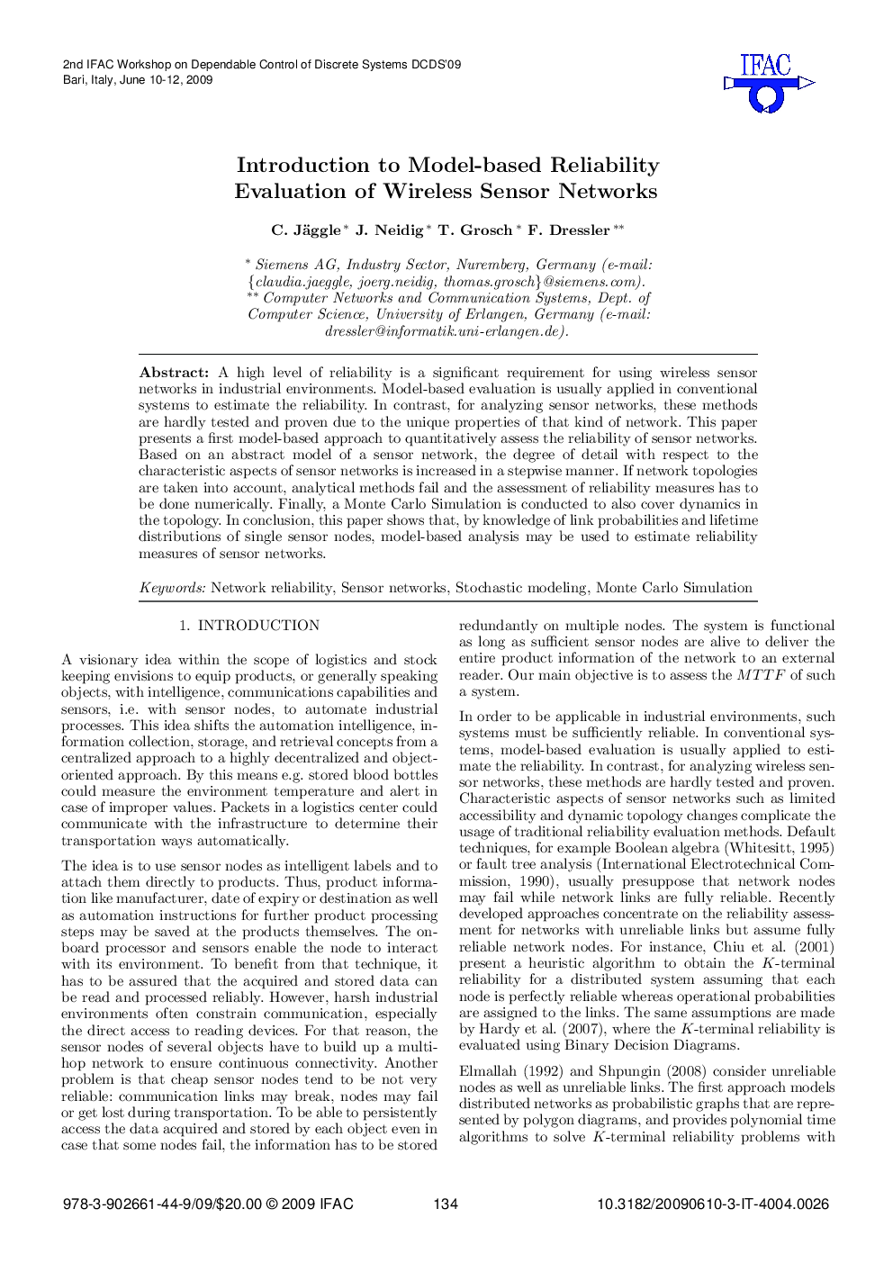 Introduction to Model-based Reliability Evaluation of Wireless Sensor Networks