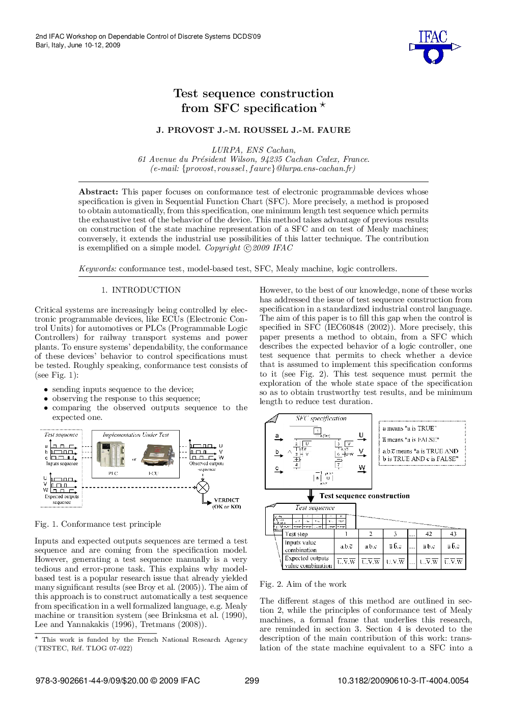 Test sequence construction from SFC specification*