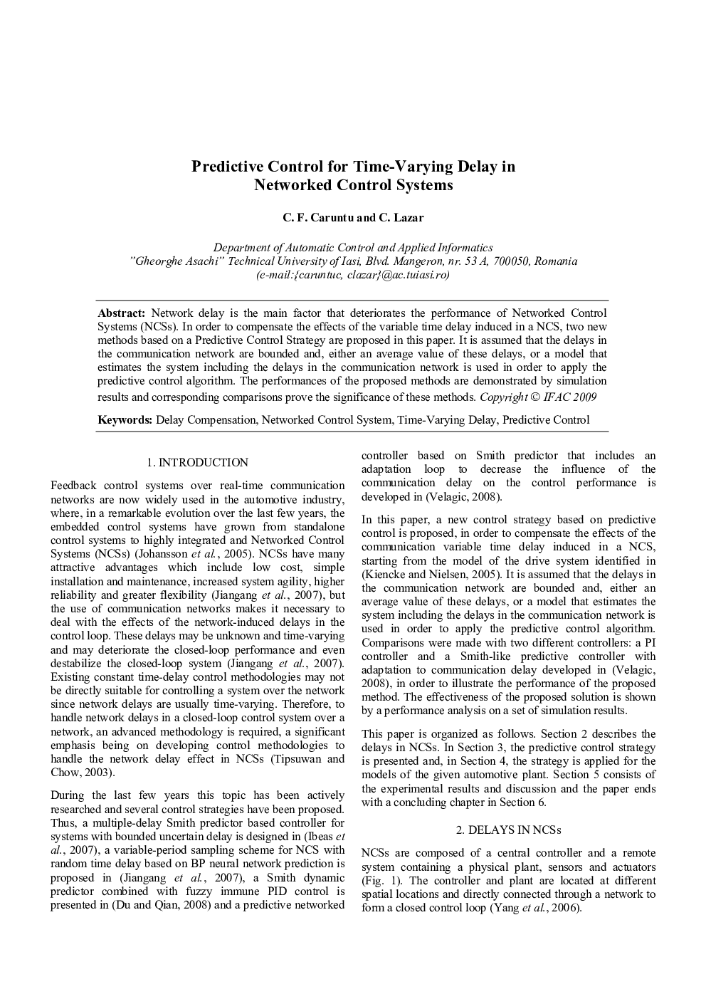Predictive Control for Time-Varying Delay in Networked Control Systems