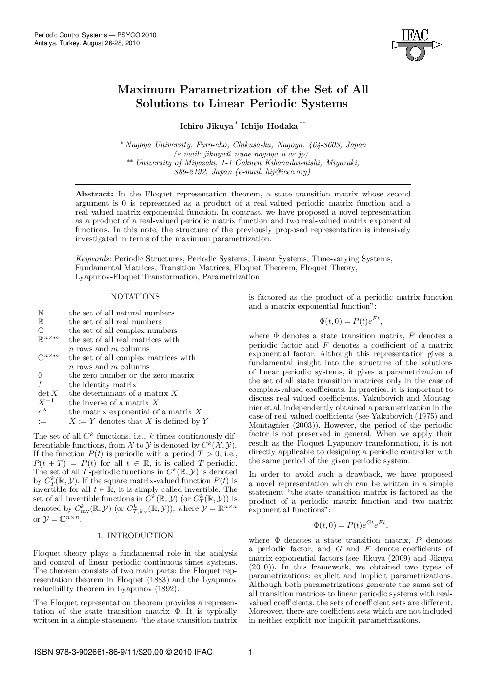 Maximum Parametrization of the Set of All Solutions to Linear Periodic Systems