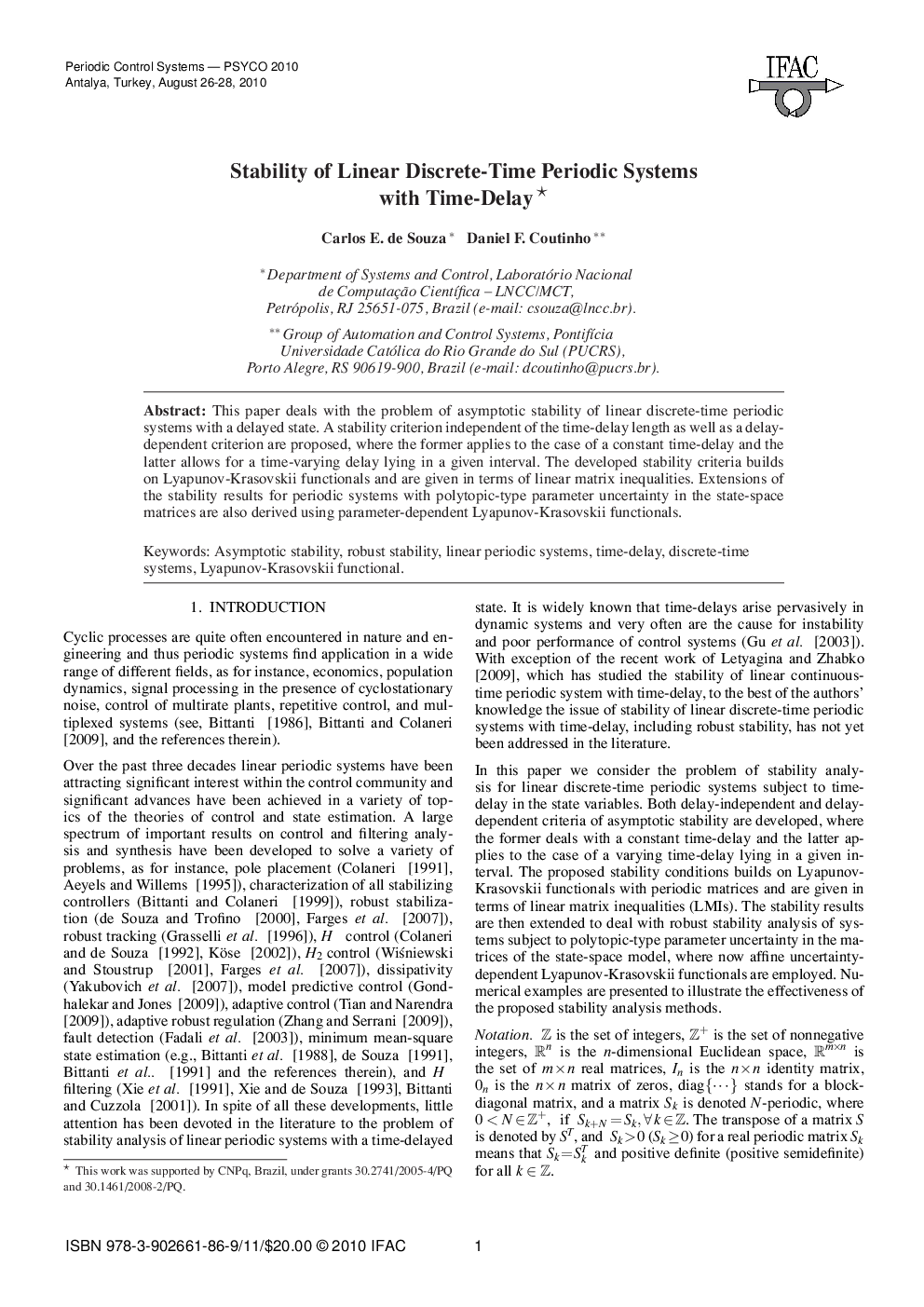 Stability of Linear Discrete-Time Periodic Systems with Time-Delay*