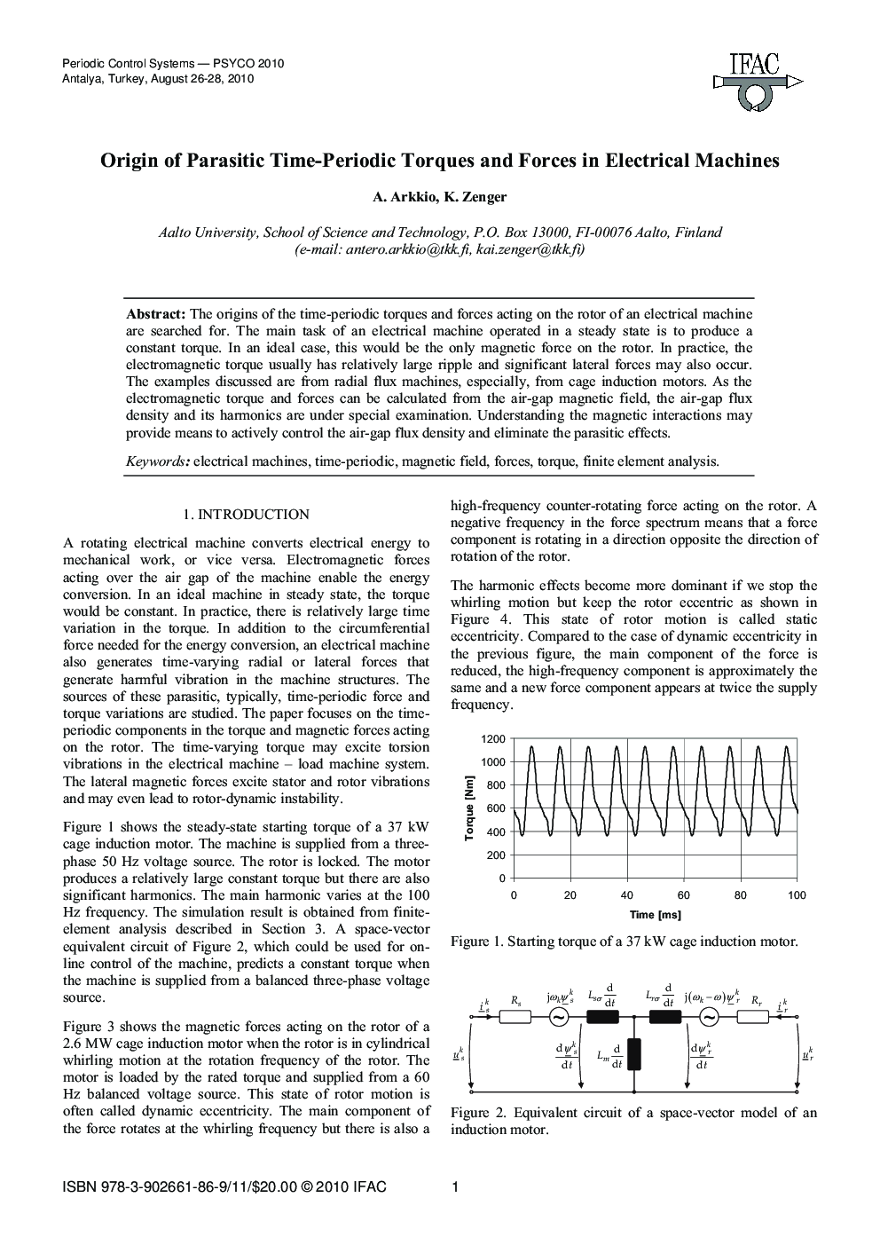 Origin of Parasitic Time-Periodic Torques and Forces in Electrical Machines