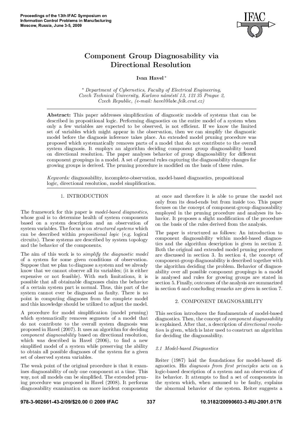 Component Group Diagnosability via Directional Resolution