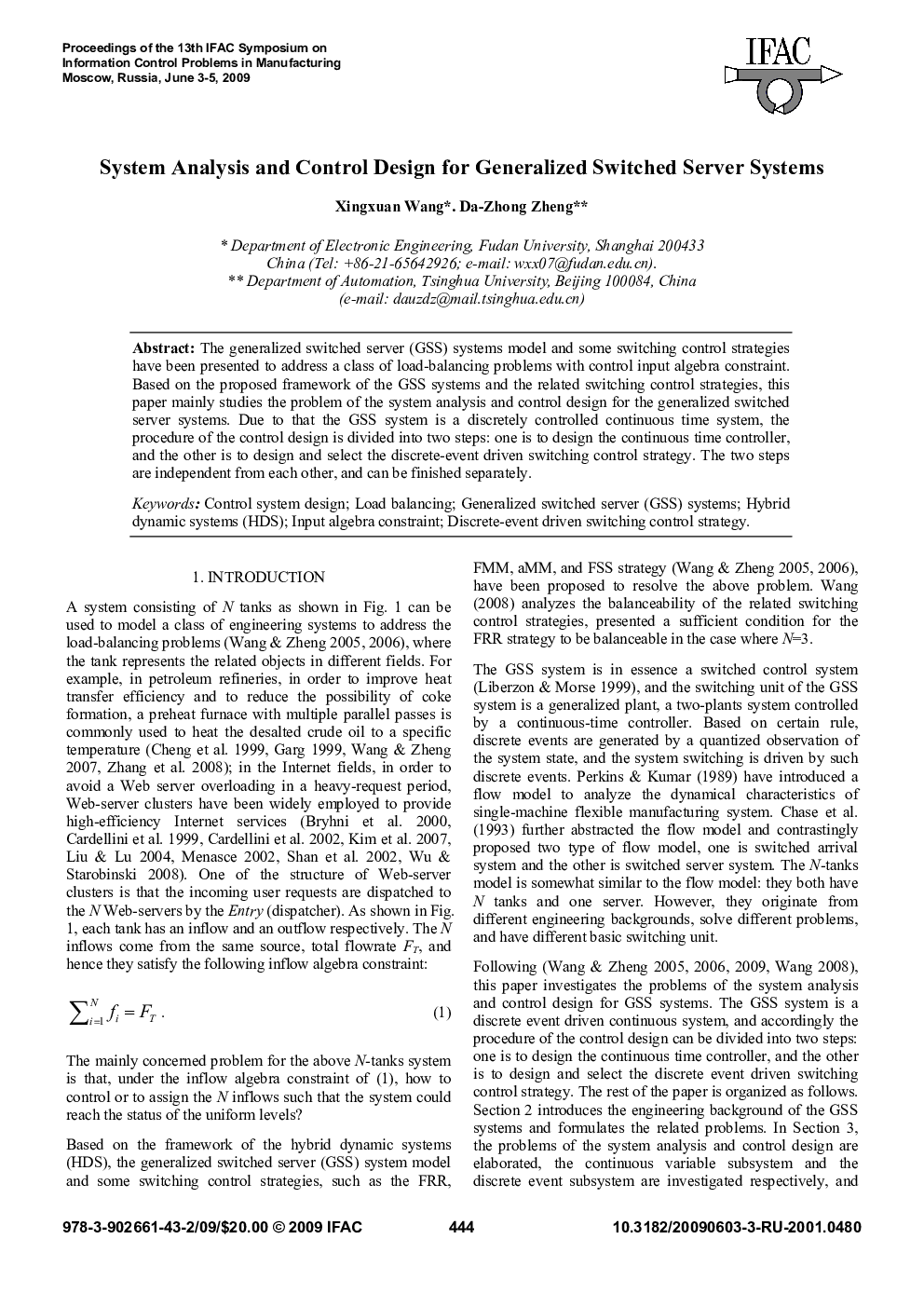 System Analysis and Control Design for Generalized Switched Server Systems