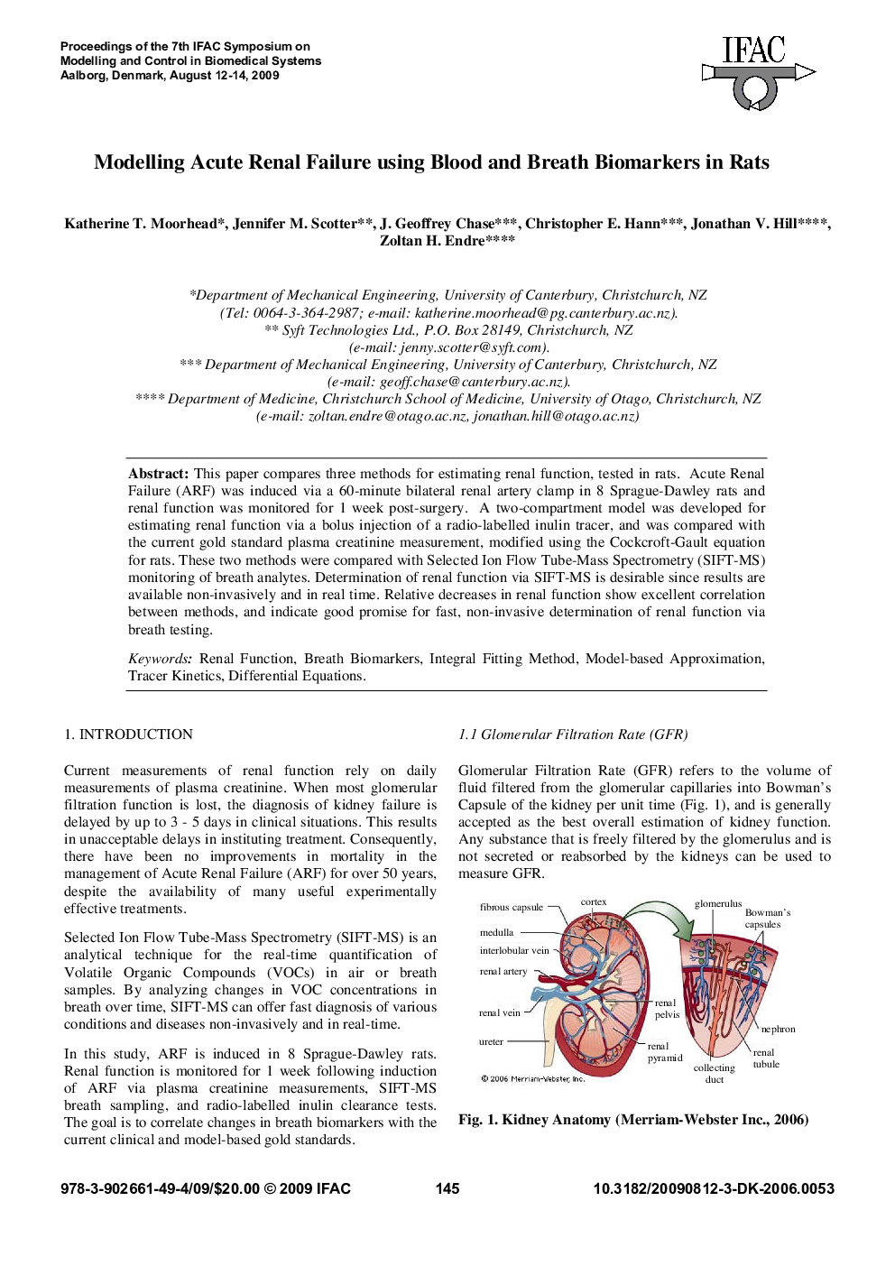 عکس صفحه اول مقاله: Modelling Acute Renal Failure using Blood and Breath Biomarkers in Rats Modelling Acute Renal Failure using Blood and Breath Biomarkers in Rats