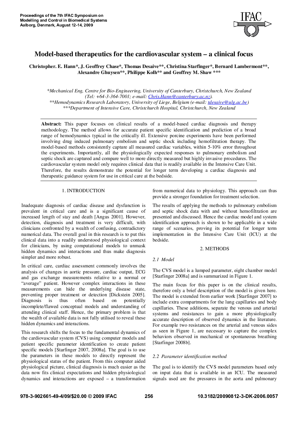 Model-based therapeutics for the cardiovascular system – a clinical focus