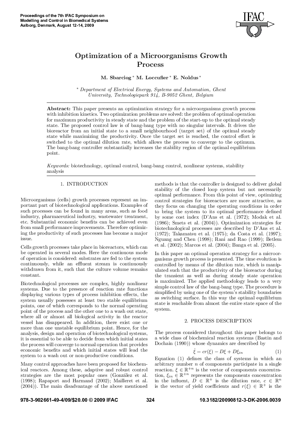 Optimization of a Microorganisms Growth Process
