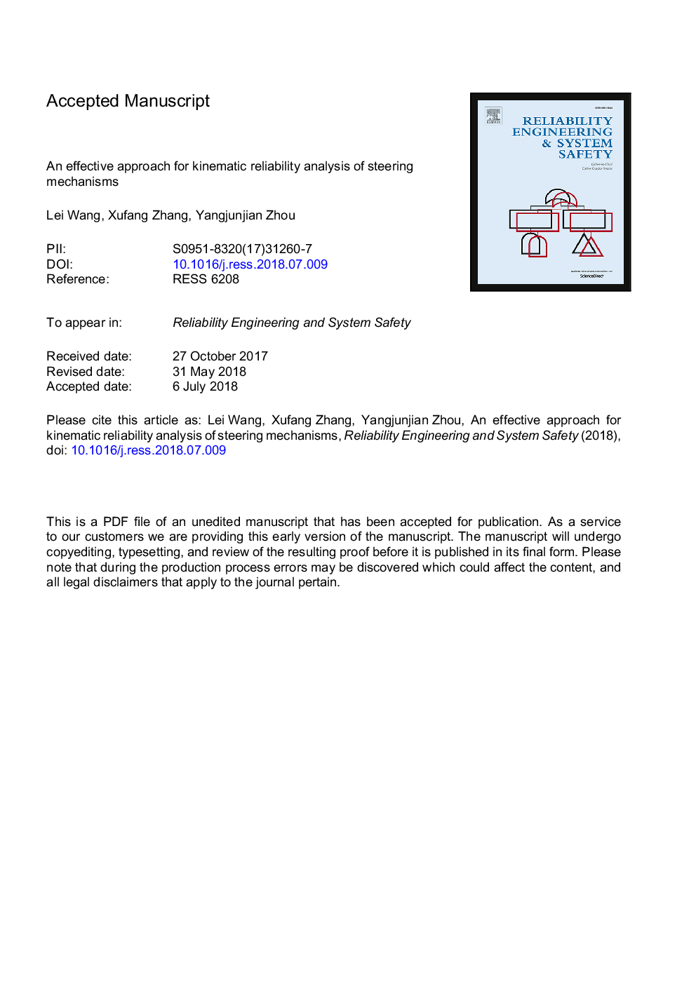 An effective approach for kinematic reliability analysis of steering mechanisms