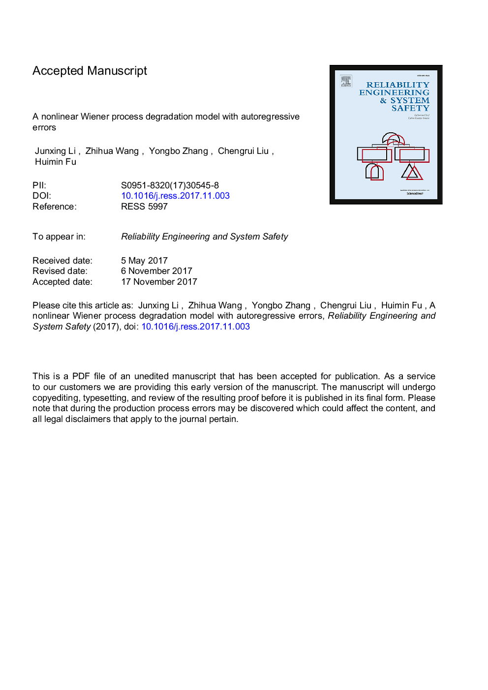 A nonlinear Wiener process degradation model with autoregressive errors