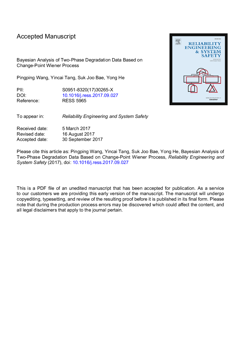 Bayesian analysis of two-phase degradation data based on change-point Wiener process