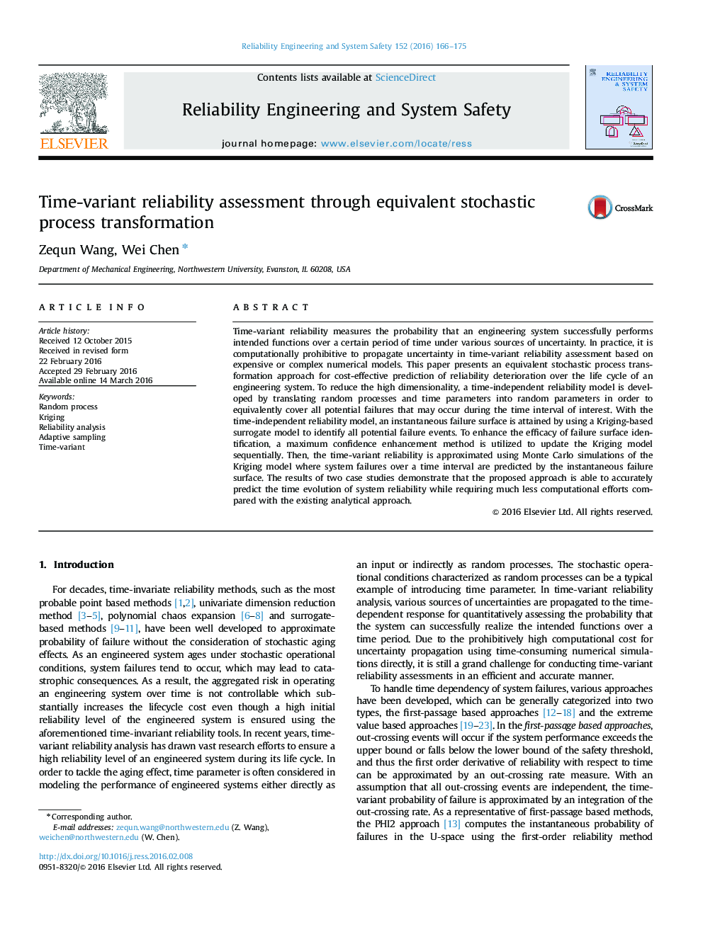 Time-variant reliability assessment through equivalent stochastic process transformation