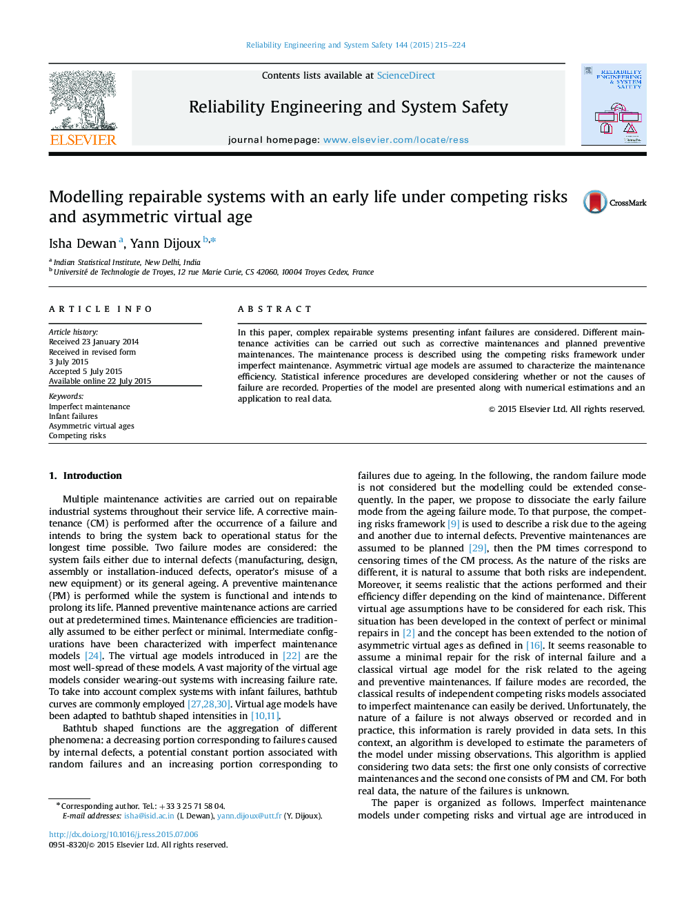 Modelling repairable systems with an early life under competing risks and asymmetric virtual age