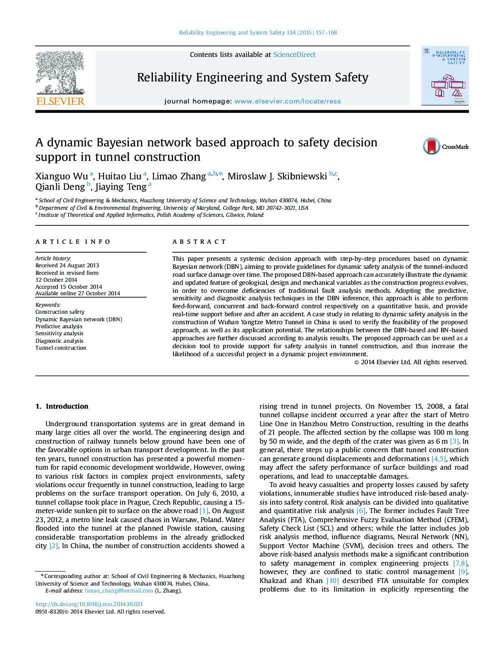 A dynamic Bayesian network based approach to safety decision support in tunnel construction