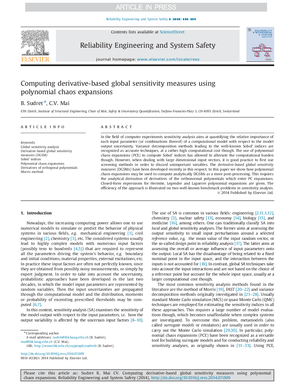 Computing derivative-based global sensitivity measures using polynomial chaos expansions