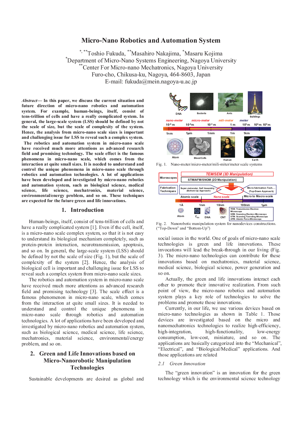 Micro-Nano Robotics and Automation System