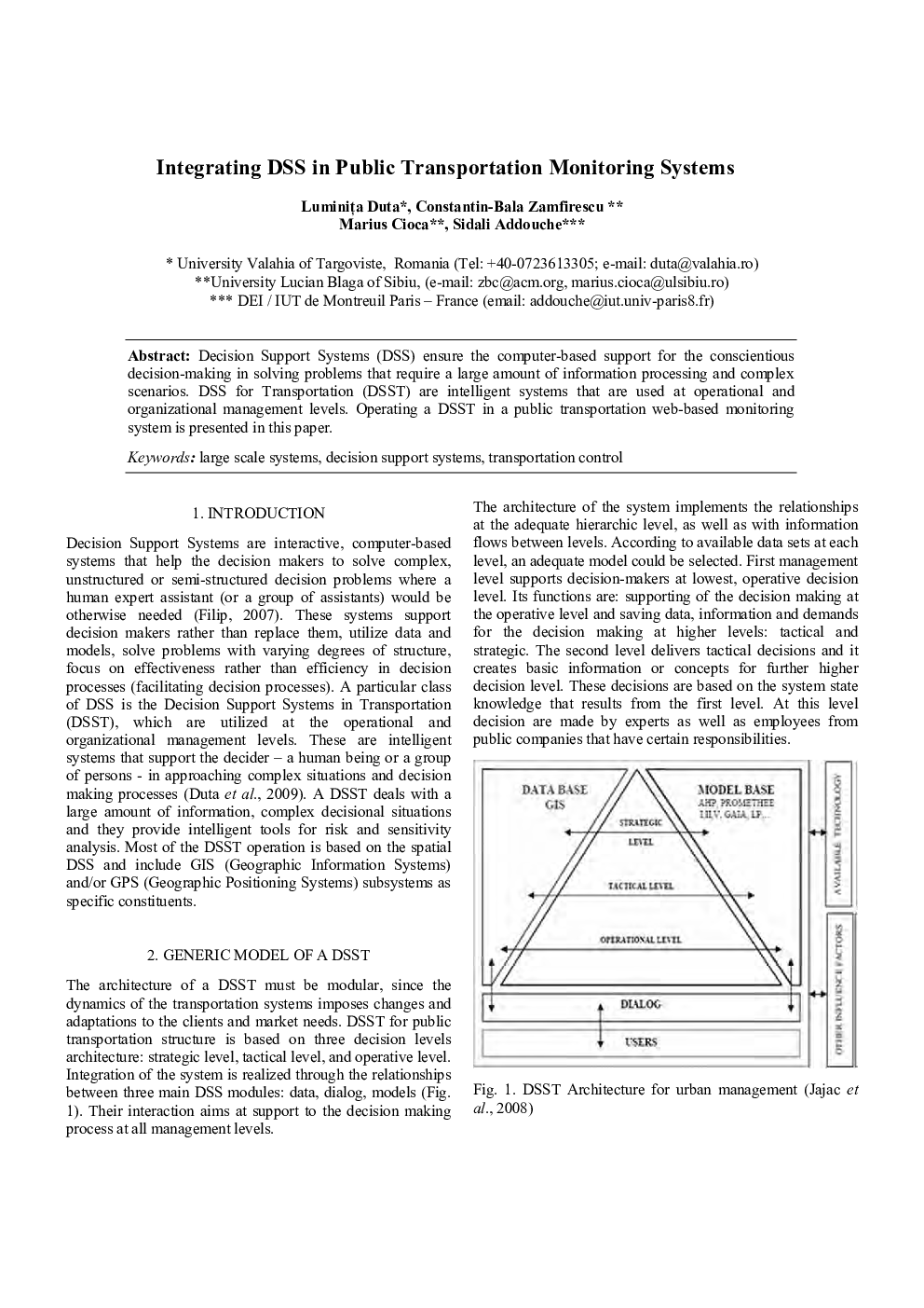 Integrating DSS in Public Transportation Monitoring Systems