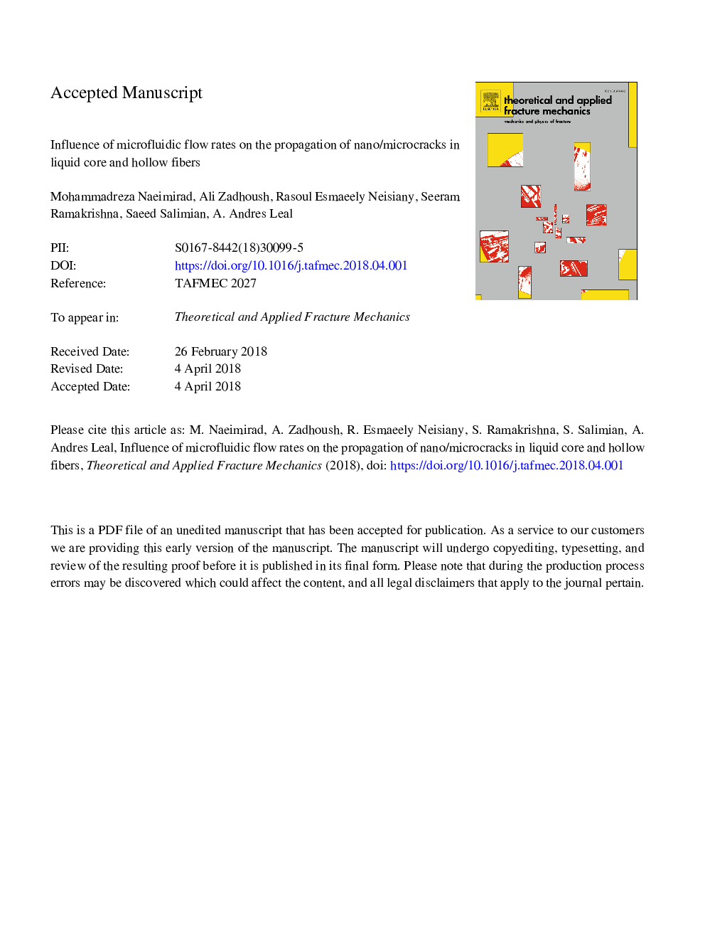 Influence of microfluidic flow rates on the propagation of nano/microcracks in liquid core and hollow fibers