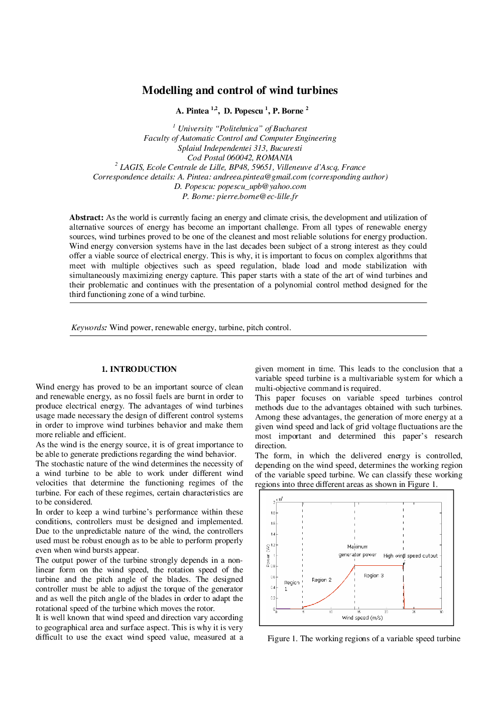 Modelling and control of wind turbines