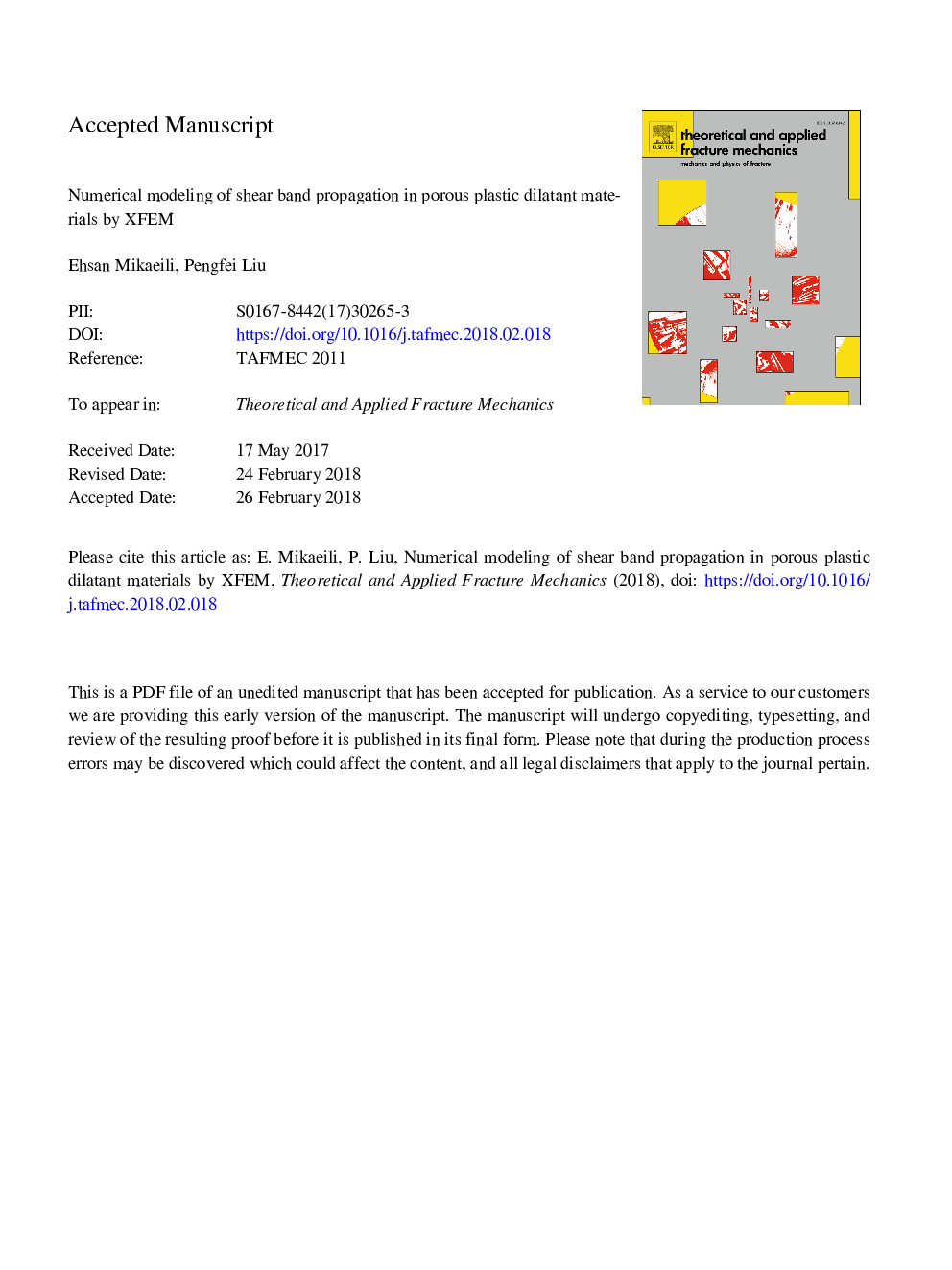 Numerical modeling of shear band propagation in porous plastic dilatant materials by XFEM