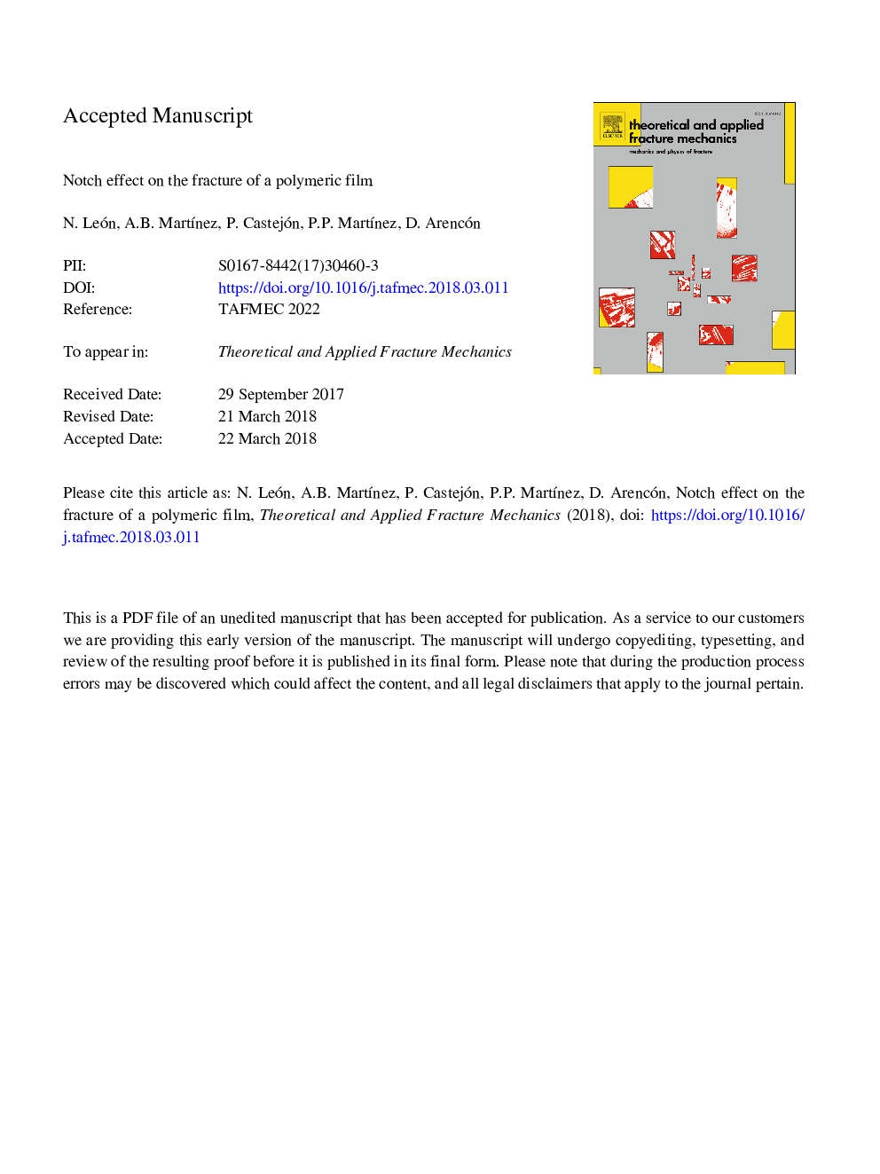 Notch effect on the fracture of a polymeric film