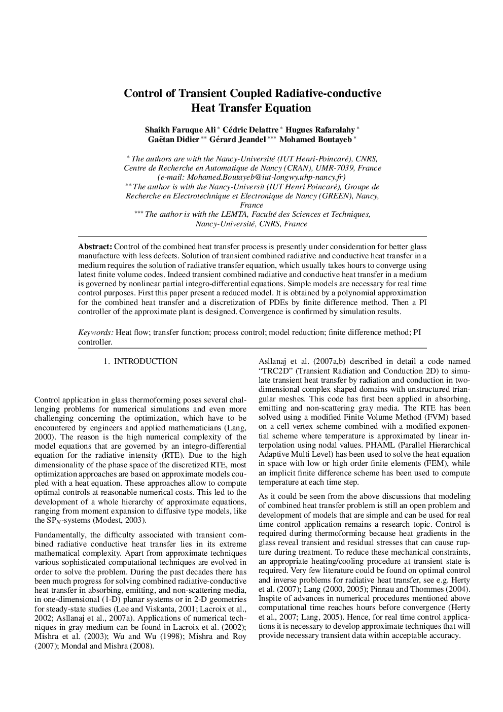 Control of Transient Coupled Radiative-conductive Heat Transfer Equation