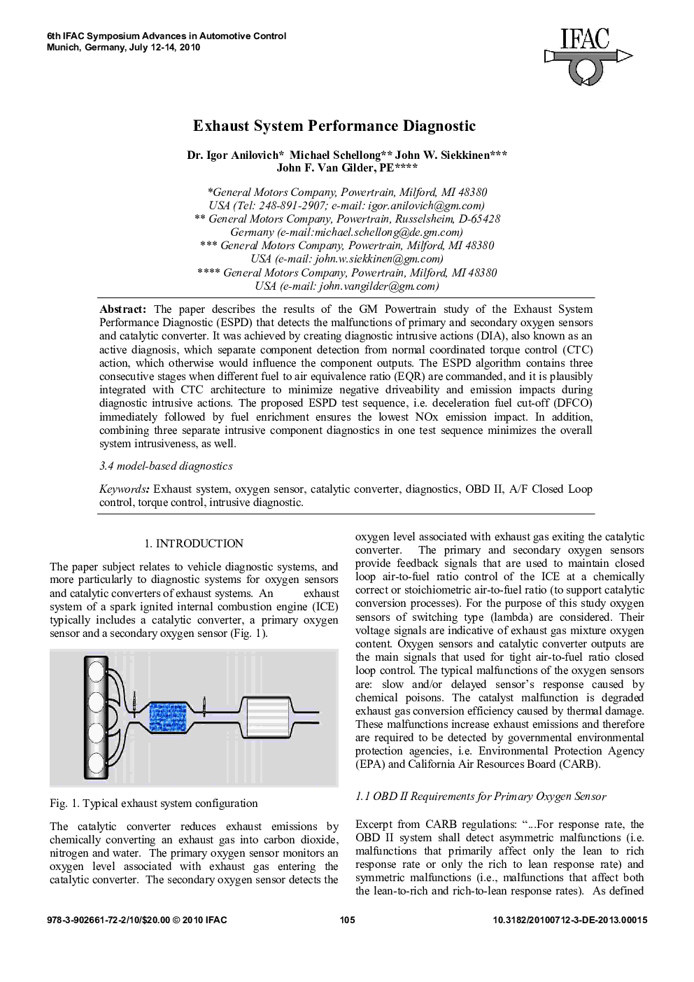 Exhaust System Performance Diagnostic